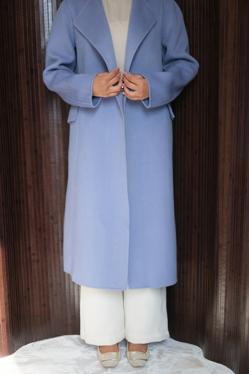 Wool Cashmere Blue Overcoat