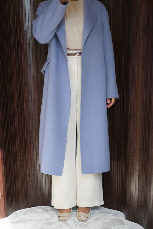 Wool Cashmere Blue Overcoat