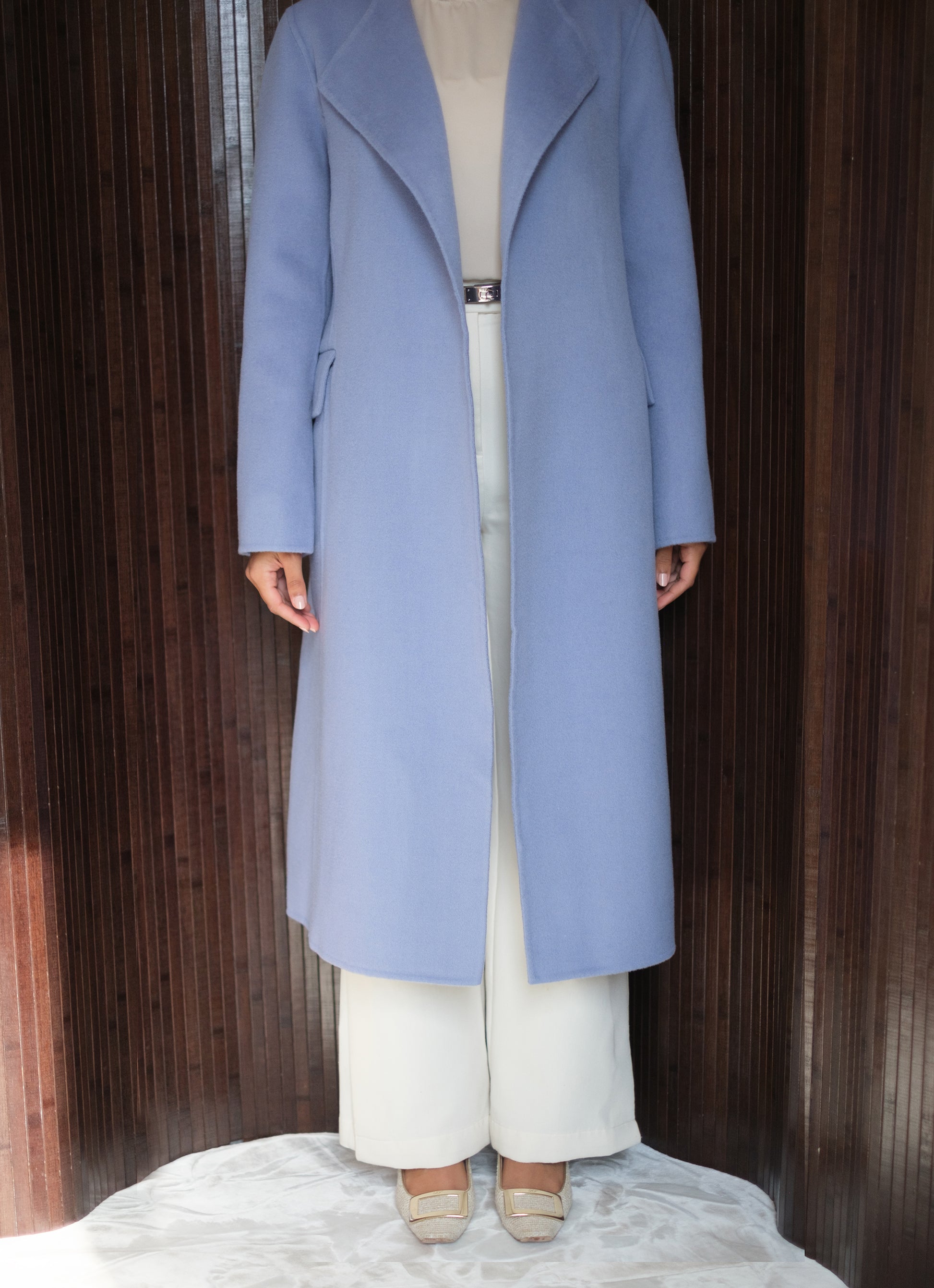 Wool Cashmere Blue Overcoat