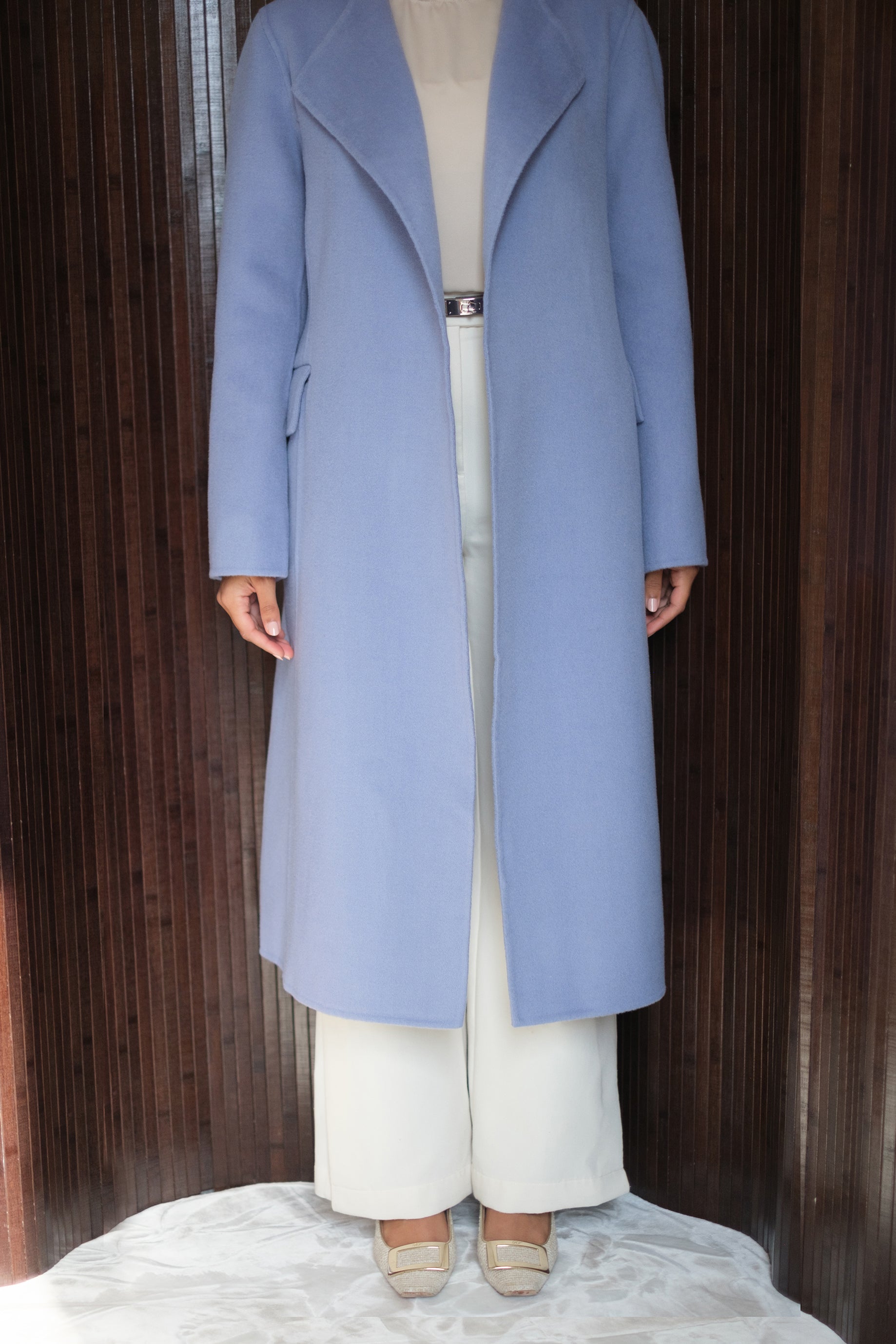 Wool Cashmere Blue Overcoat