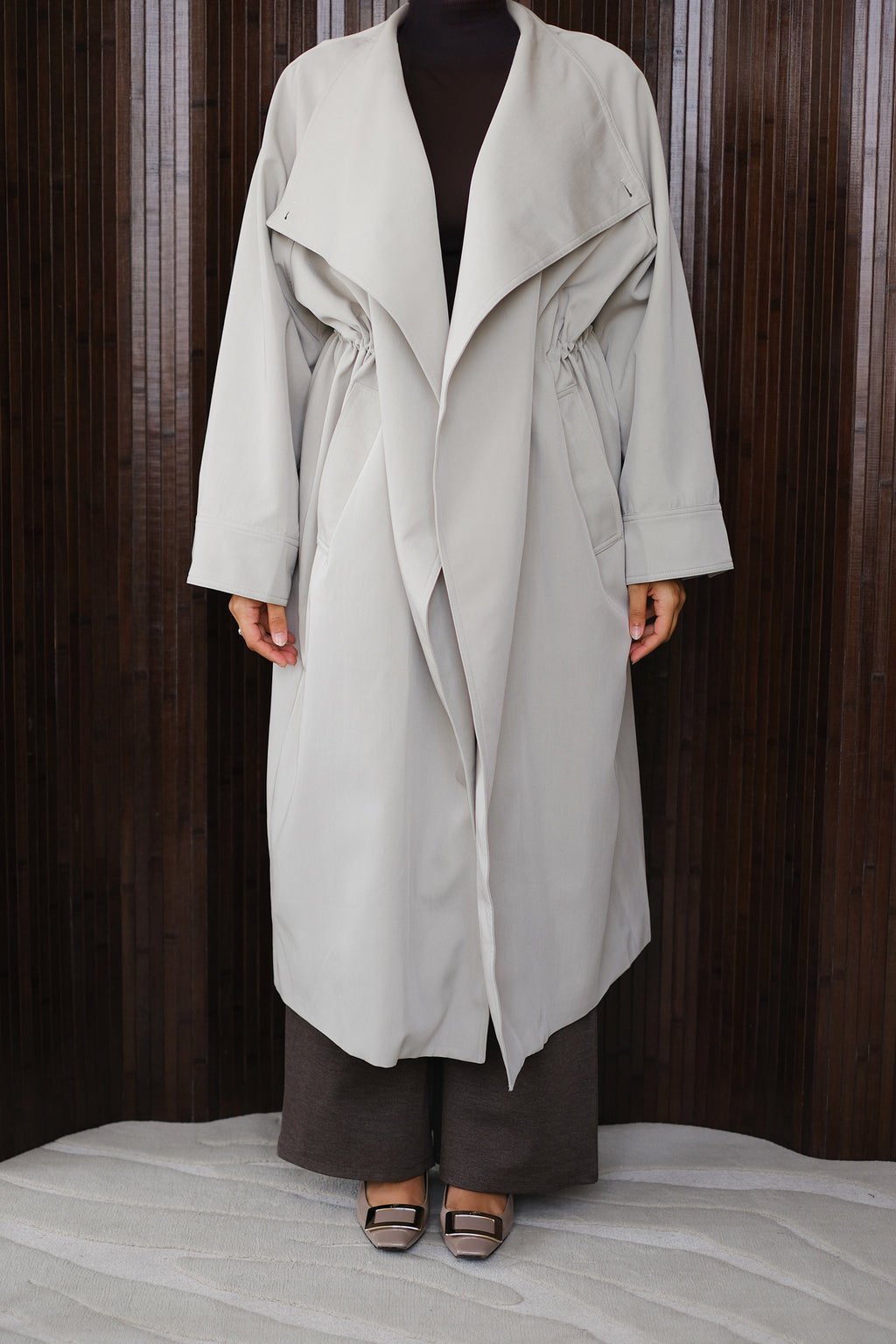 Taupe Grey Trench Coat