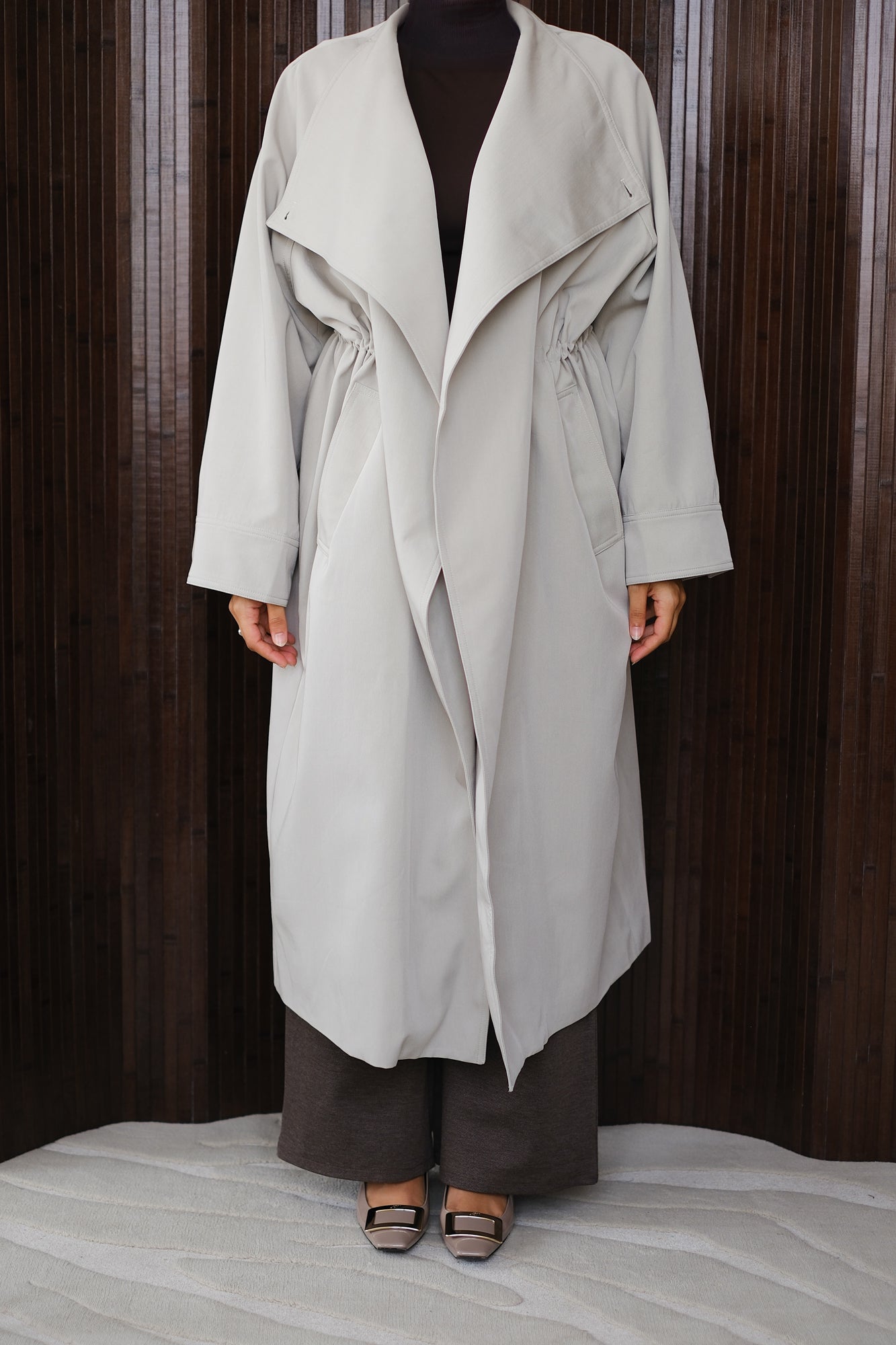 Taupe Grey Trench Coat