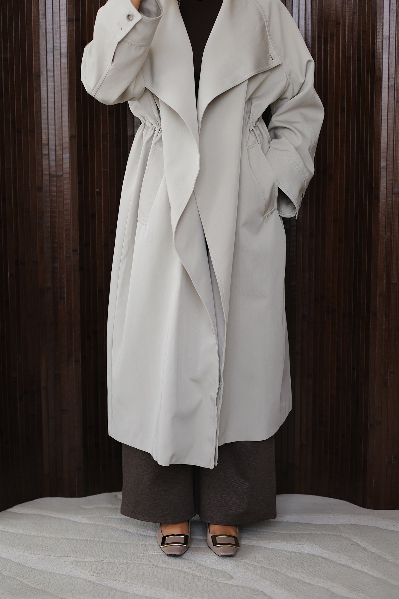 Taupe Grey Trench Coat