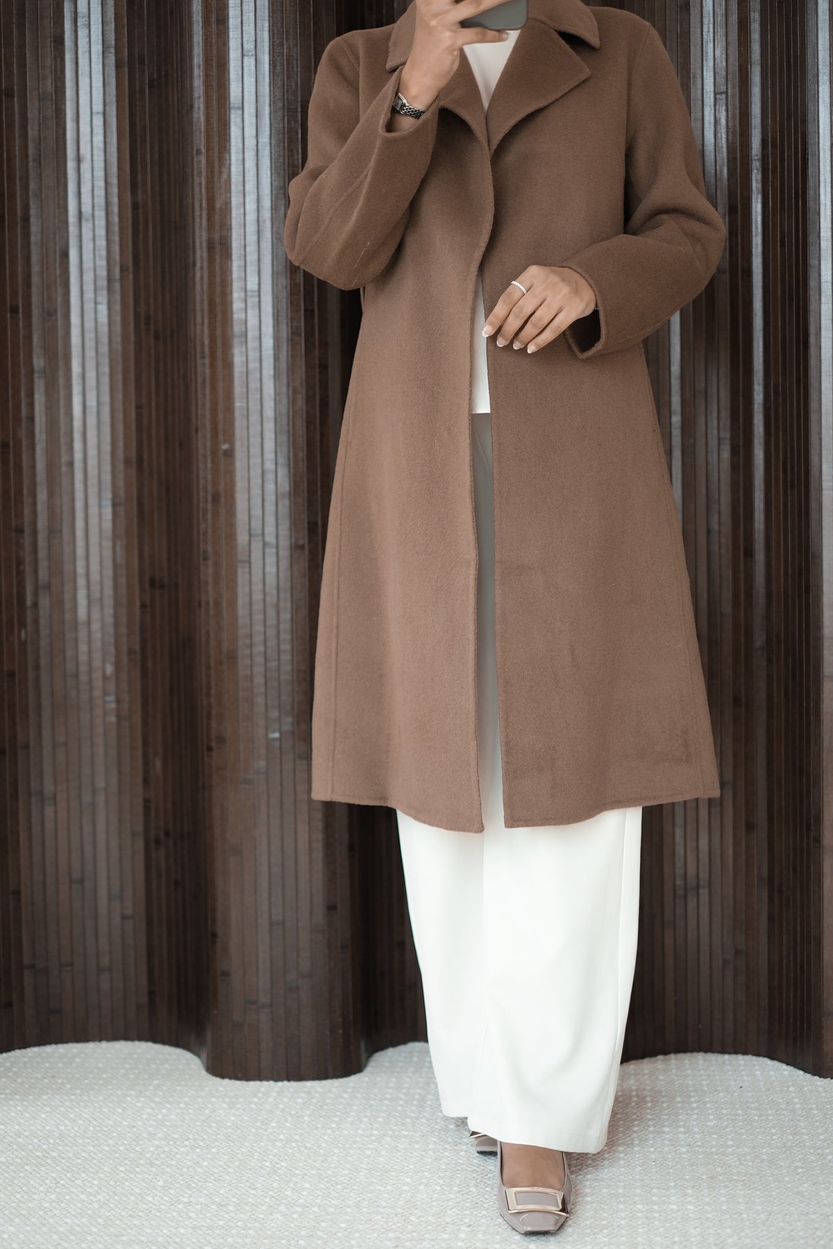 Wool Cashmere Coffee Overcoat