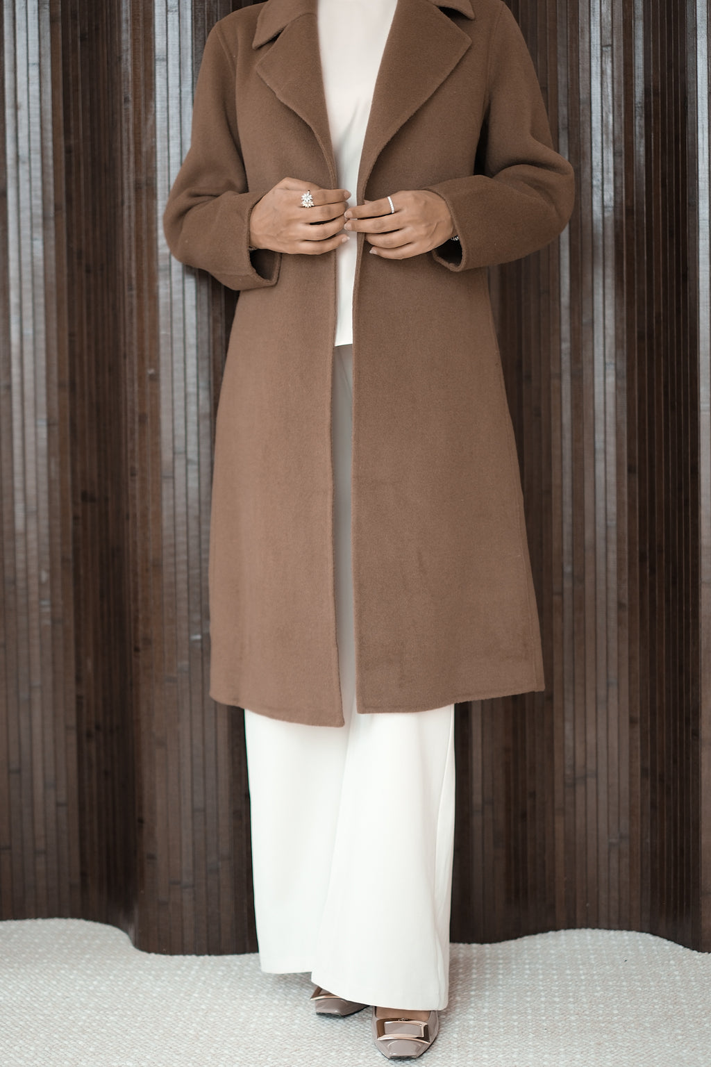 Wool Cashmere Coffee Overcoat