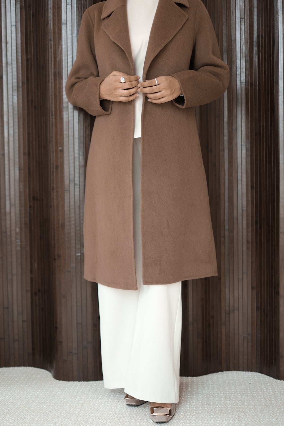 Wool Cashmere Coffee Overcoat