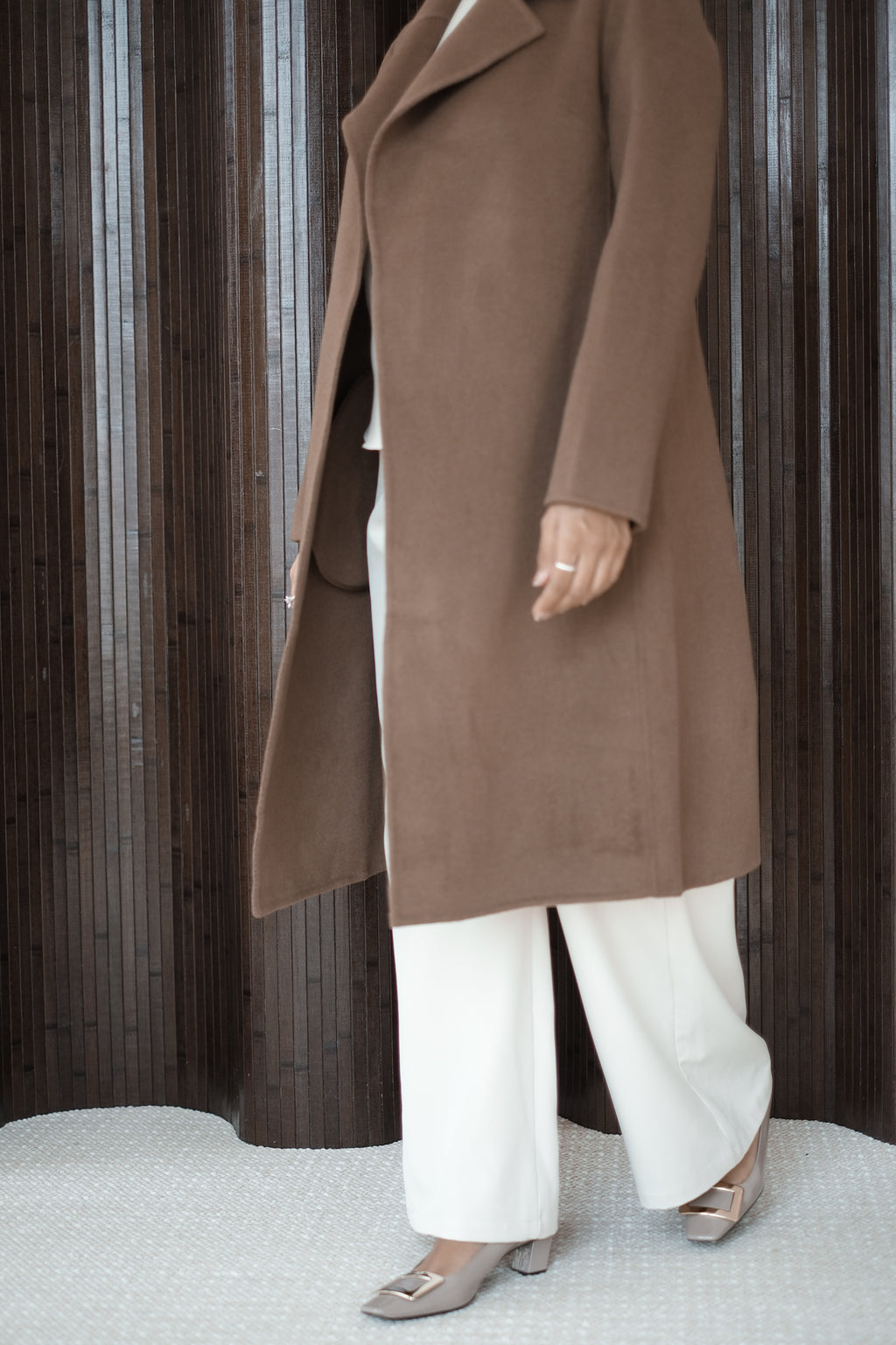 Wool Cashmere Coffee Overcoat
