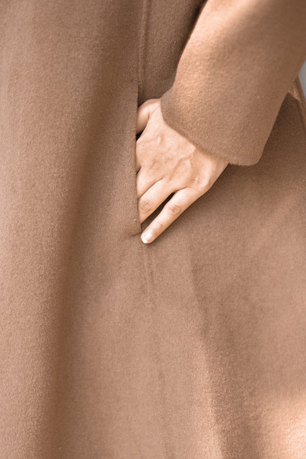 Wool Cashmere Coffee Overcoat