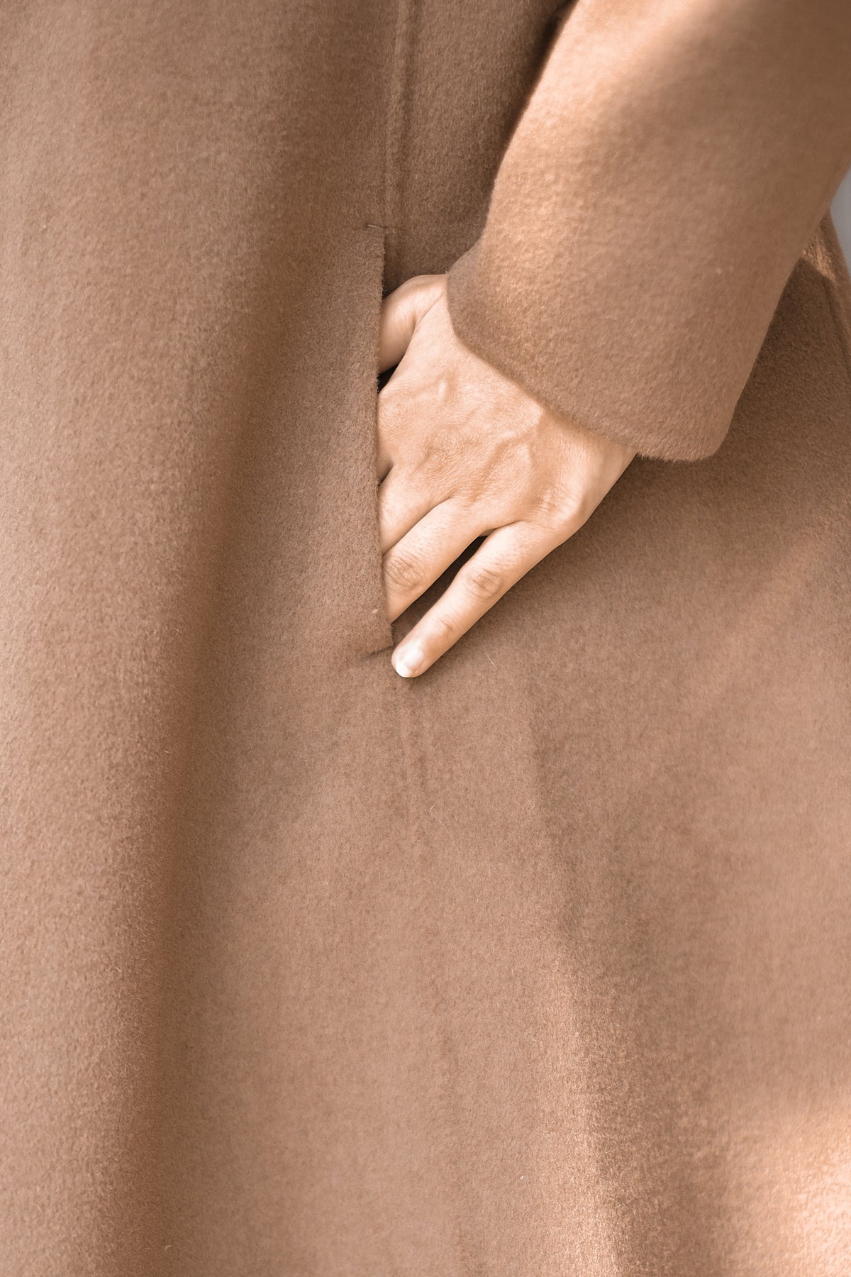 Wool Cashmere Coffee Overcoat