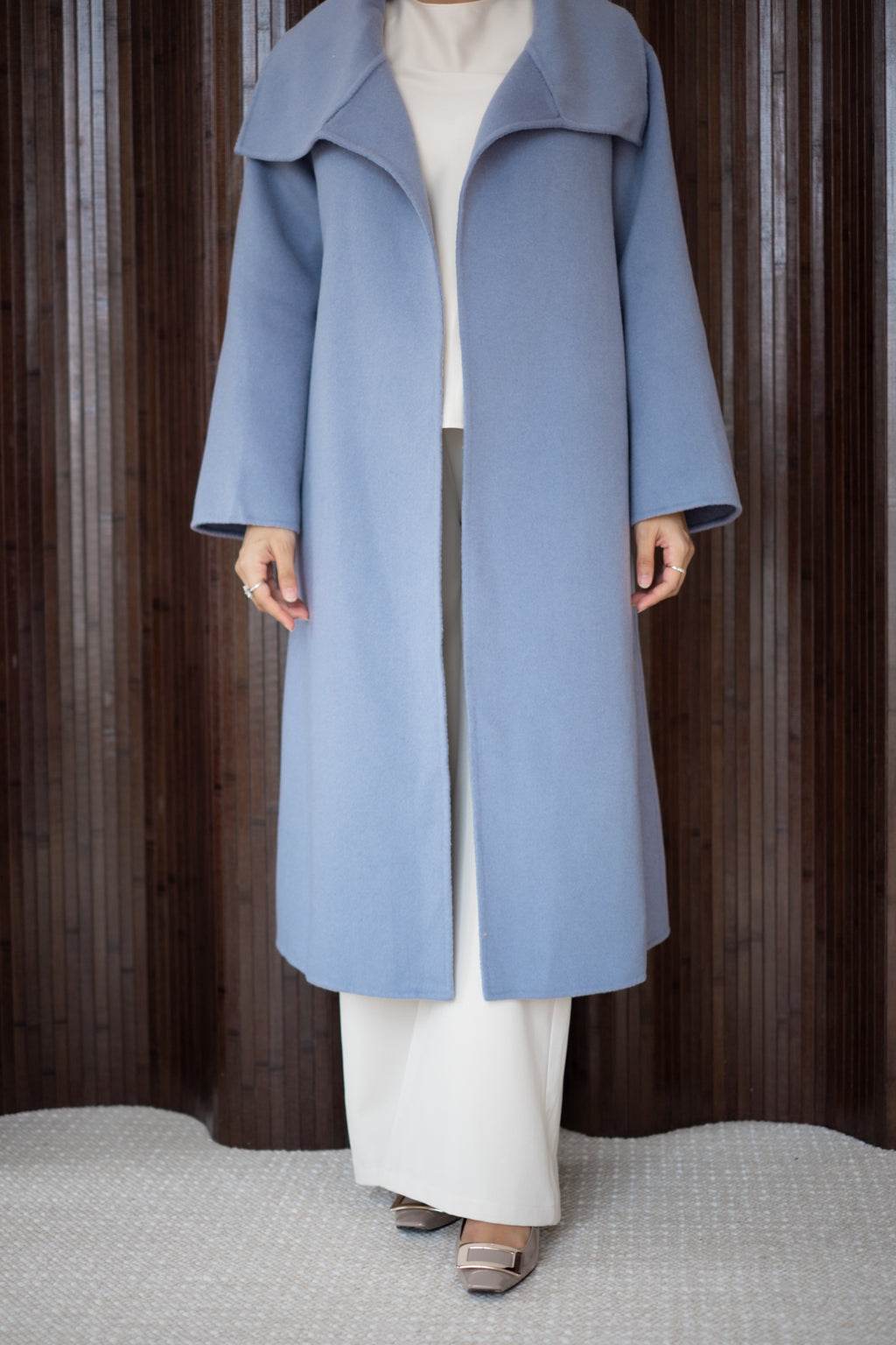 Wool Cashmere Blue Overcoat