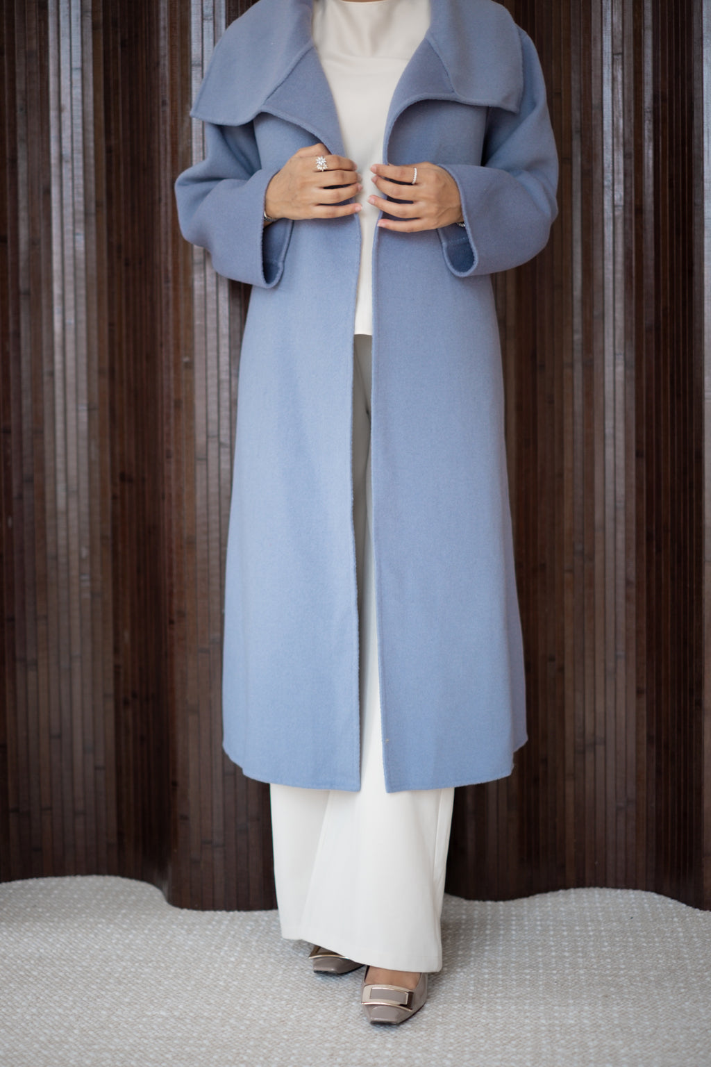 Wool Cashmere Blue Overcoat