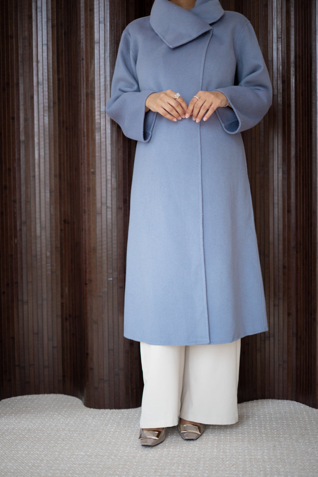 Wool Cashmere Blue Overcoat