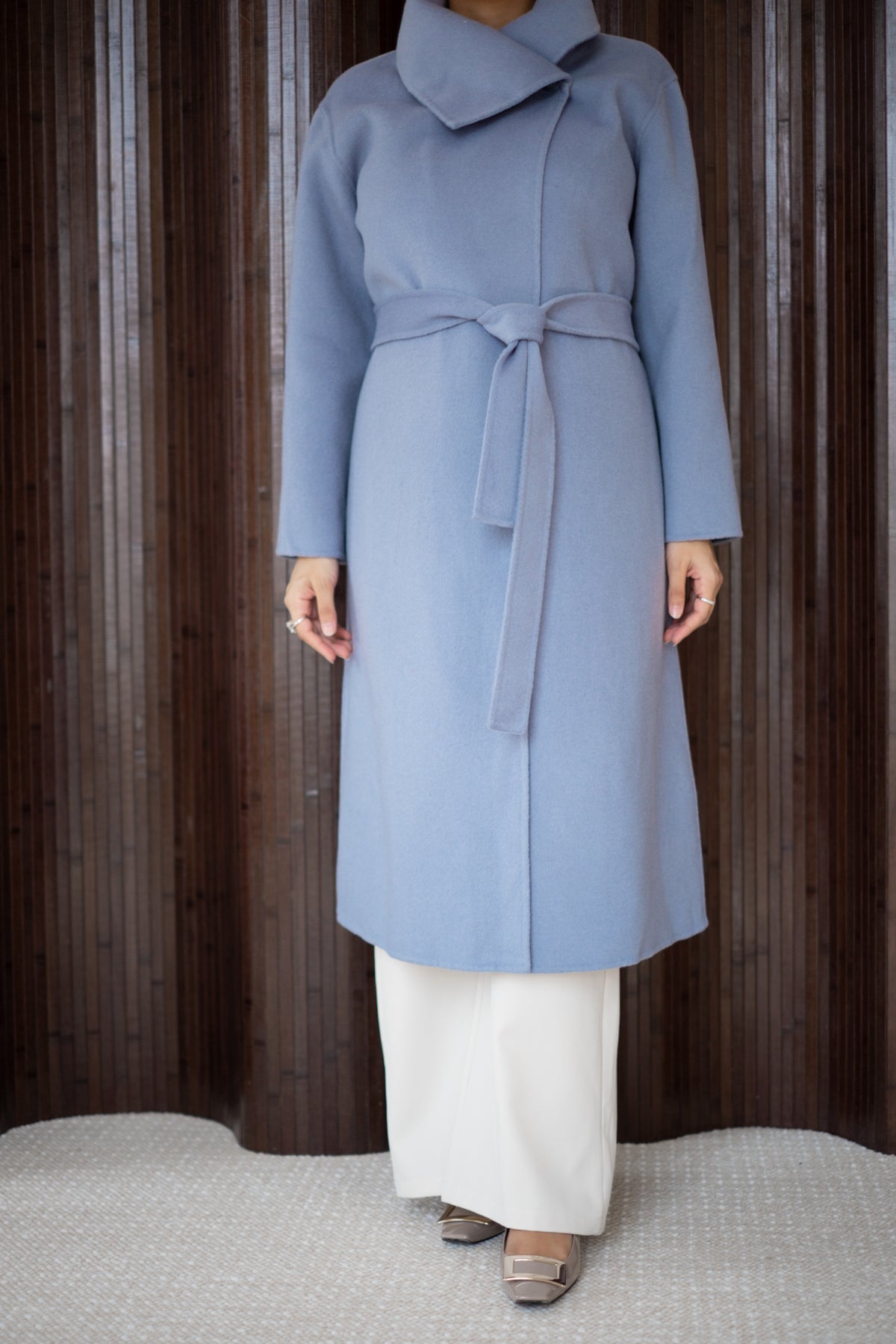 Wool Cashmere Blue Overcoat