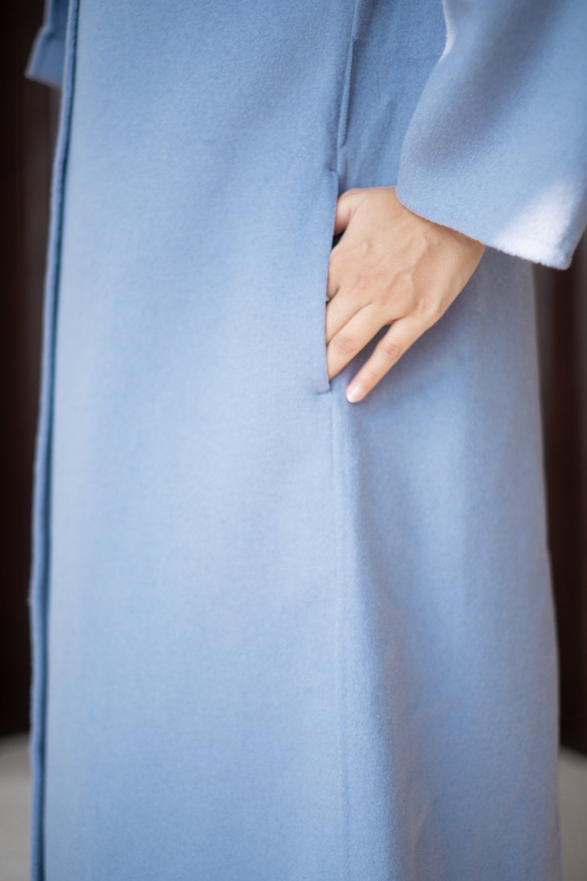 Wool Cashmere Blue Overcoat