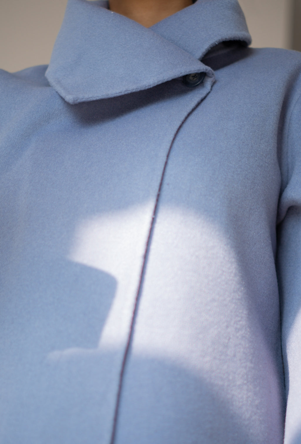 Wool Cashmere Blue Overcoat