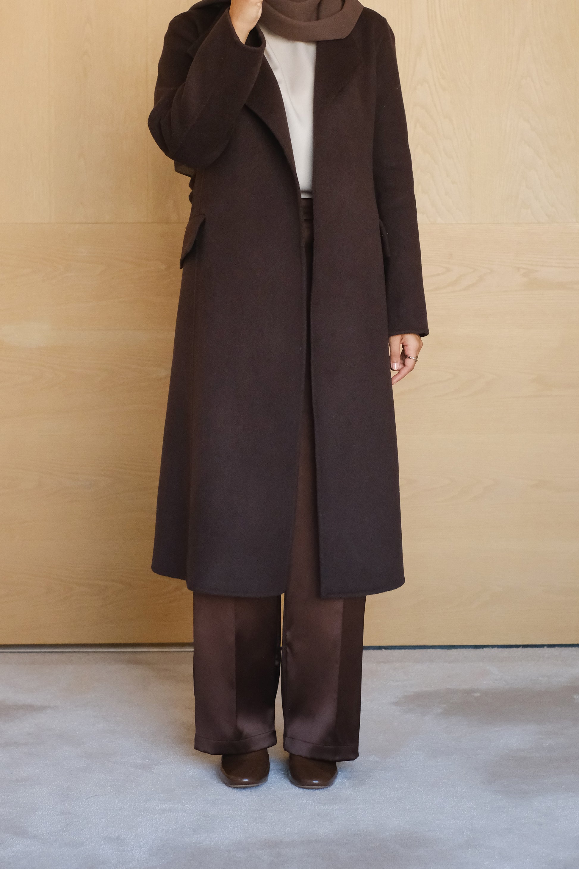 Wool Cashmere Chocolate Overcoat