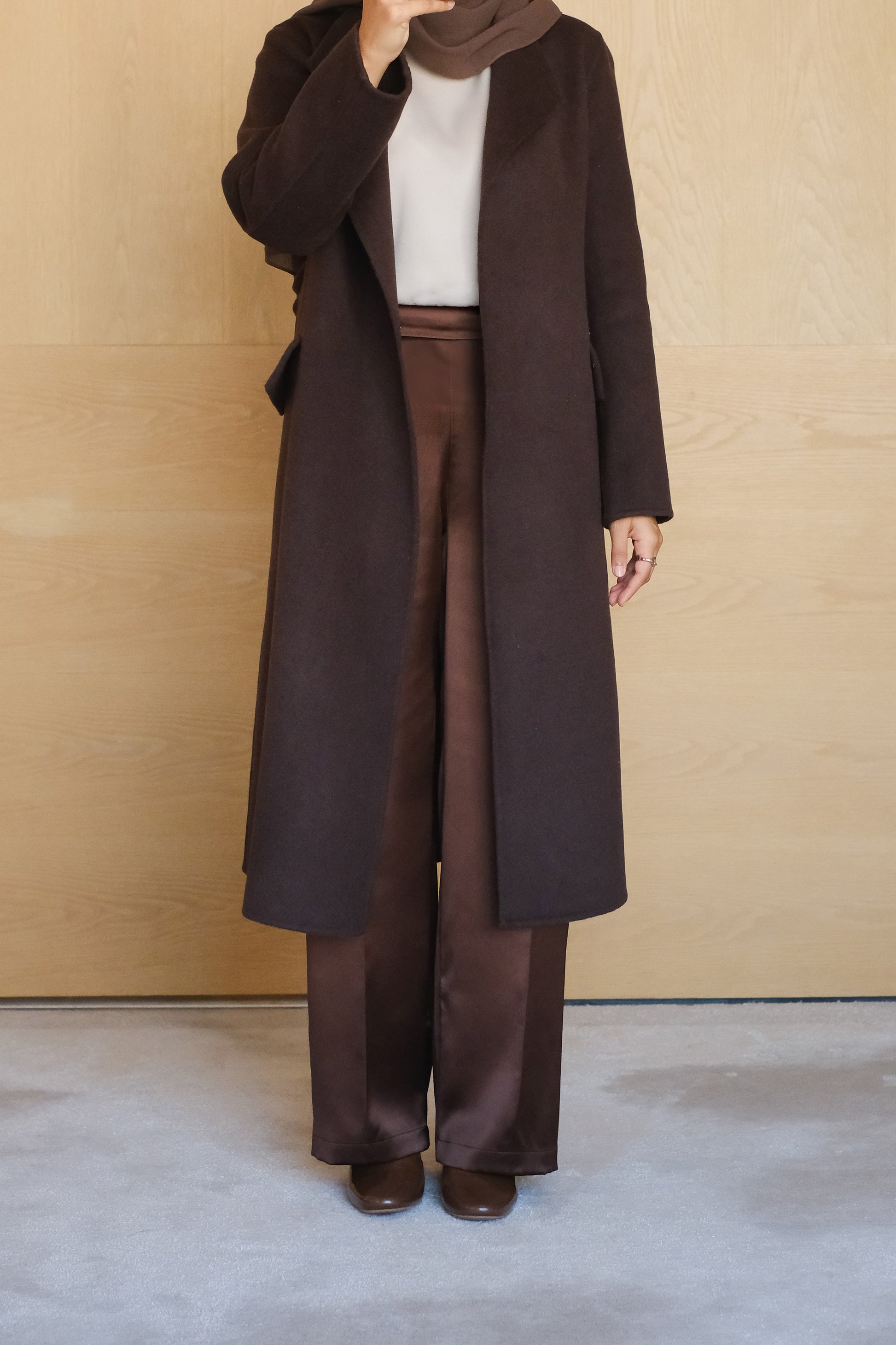 Wool Cashmere Chocolate Overcoat