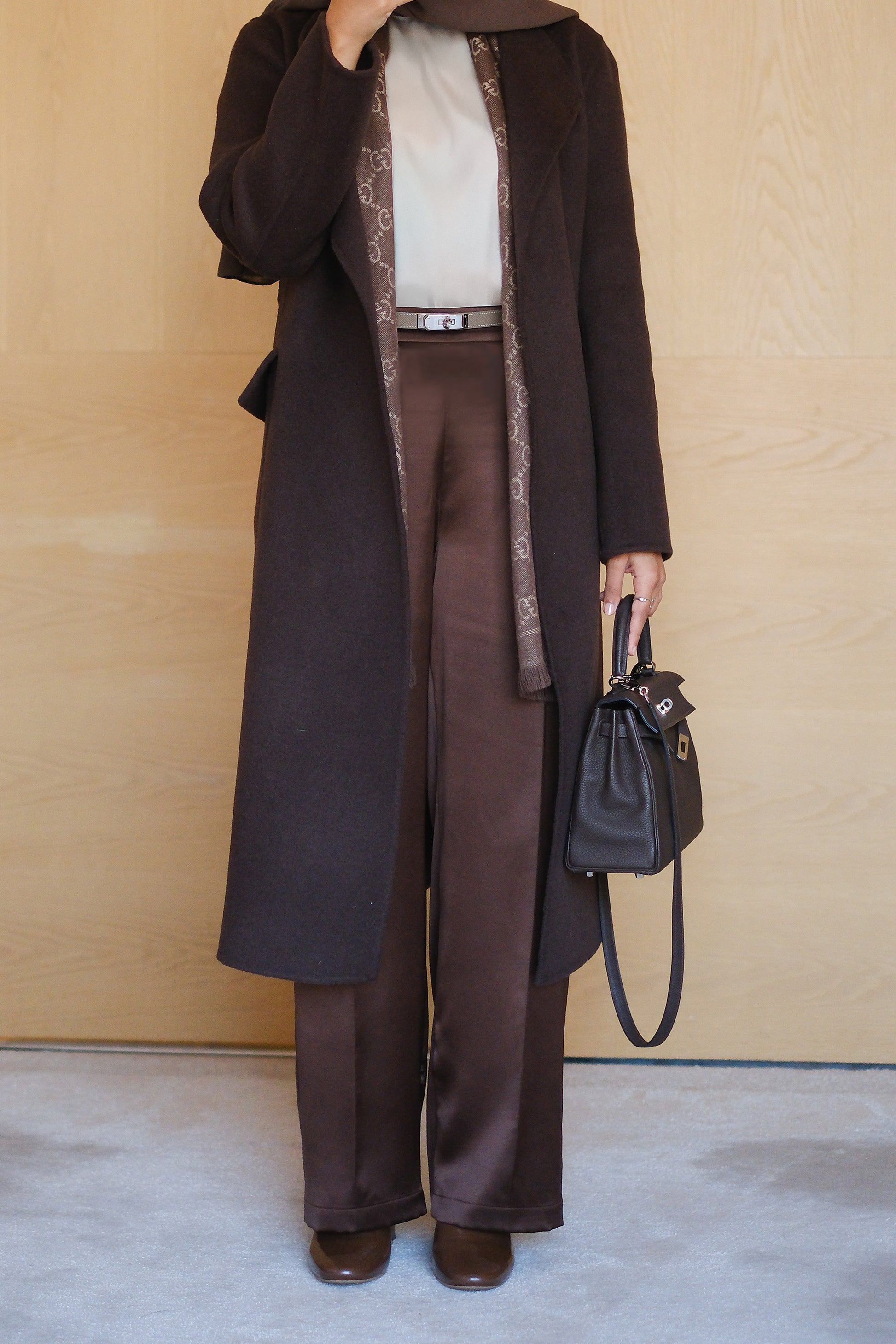 Wool Cashmere Chocolate Overcoat