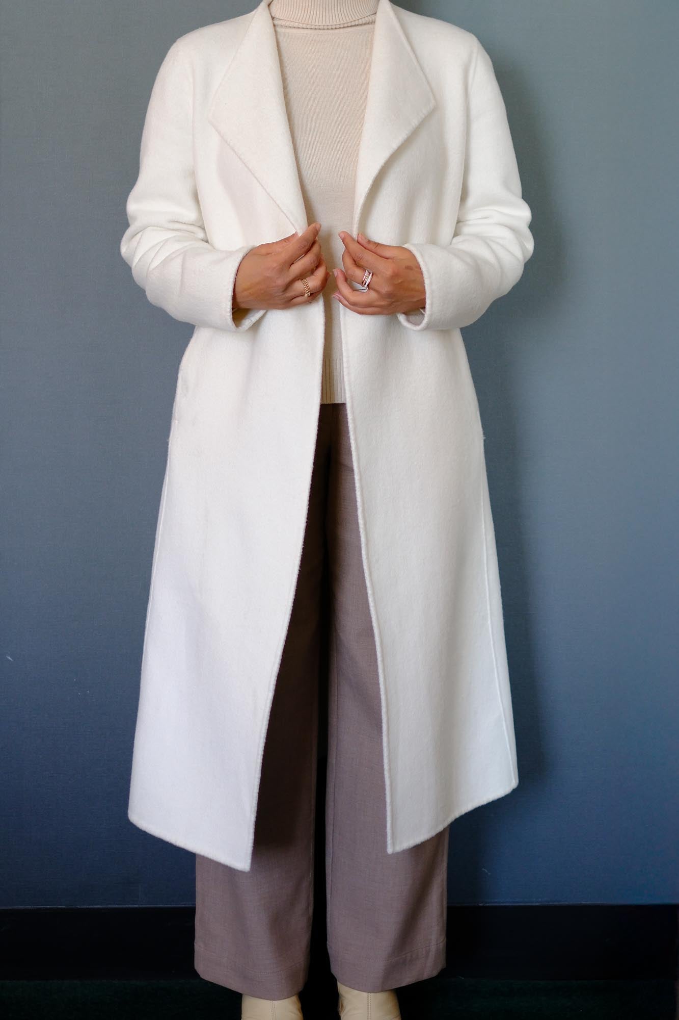 Wool Cashmere Off White Overcoat