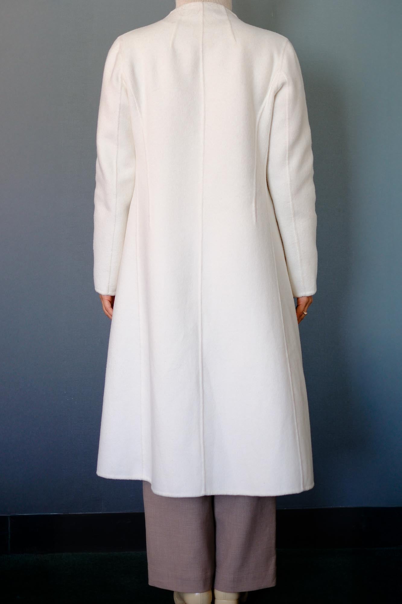 Wool Cashmere Off White Overcoat