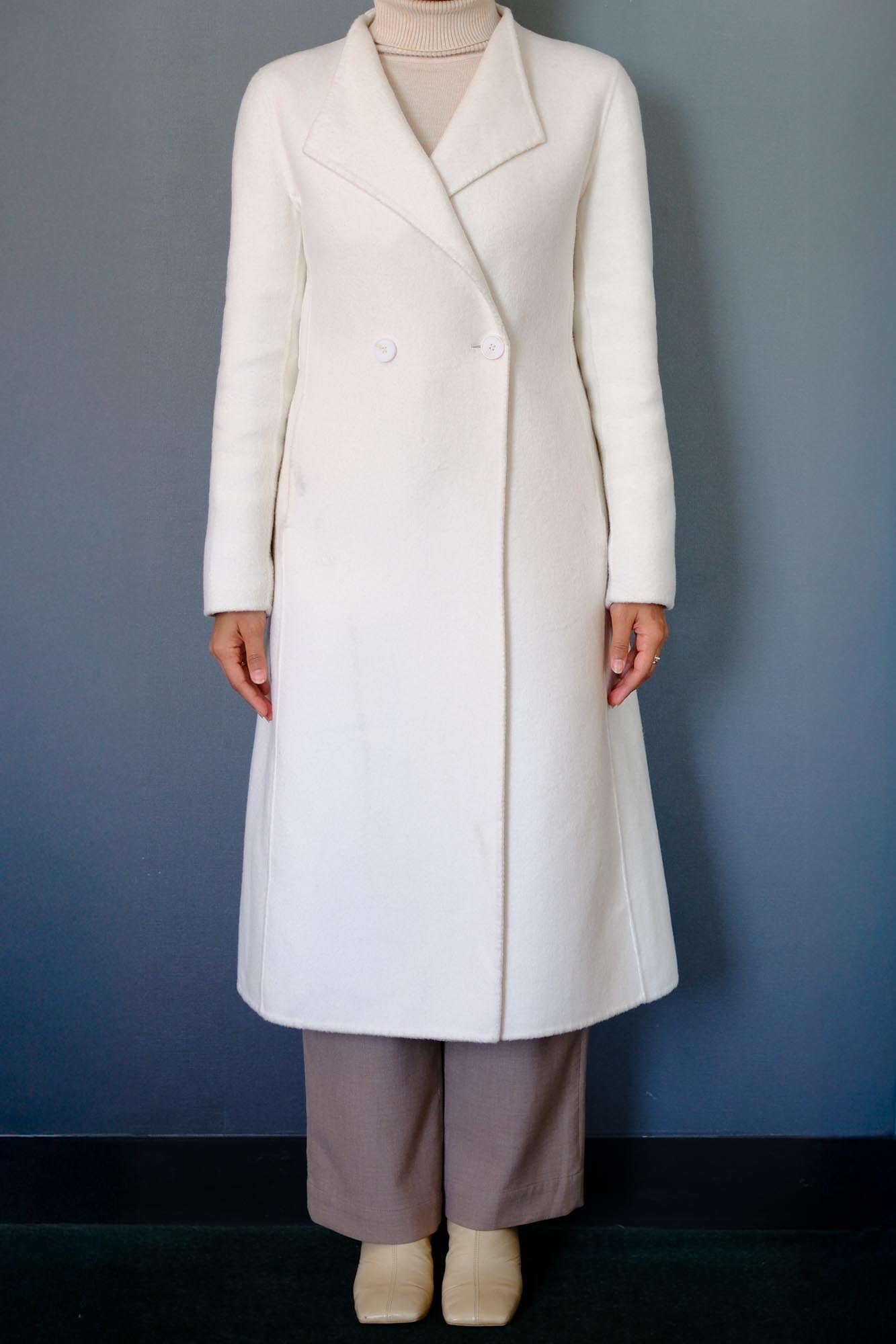 Wool Cashmere Off White Overcoat