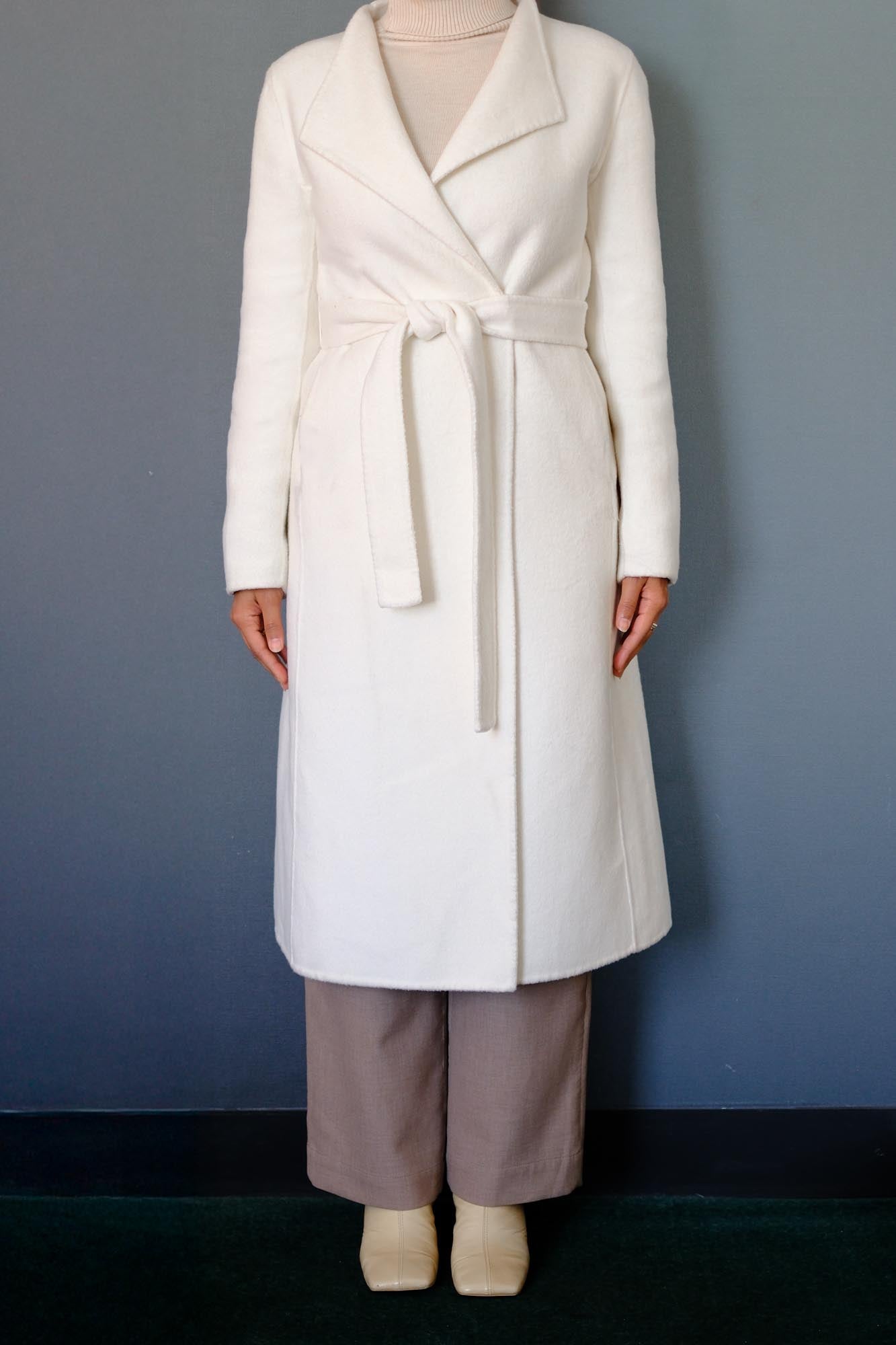 Wool Cashmere Off White Overcoat