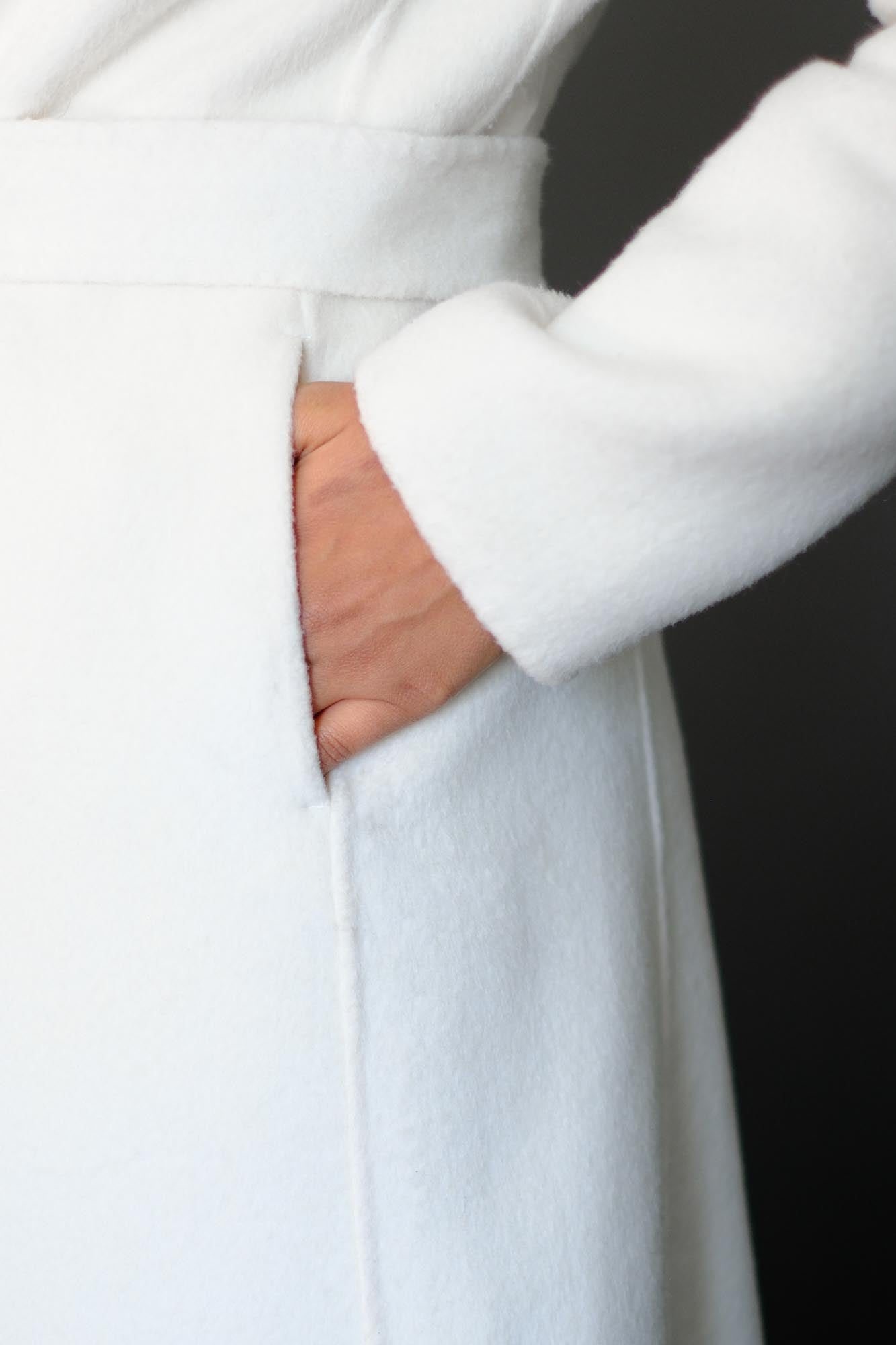 Wool Cashmere Off White Overcoat