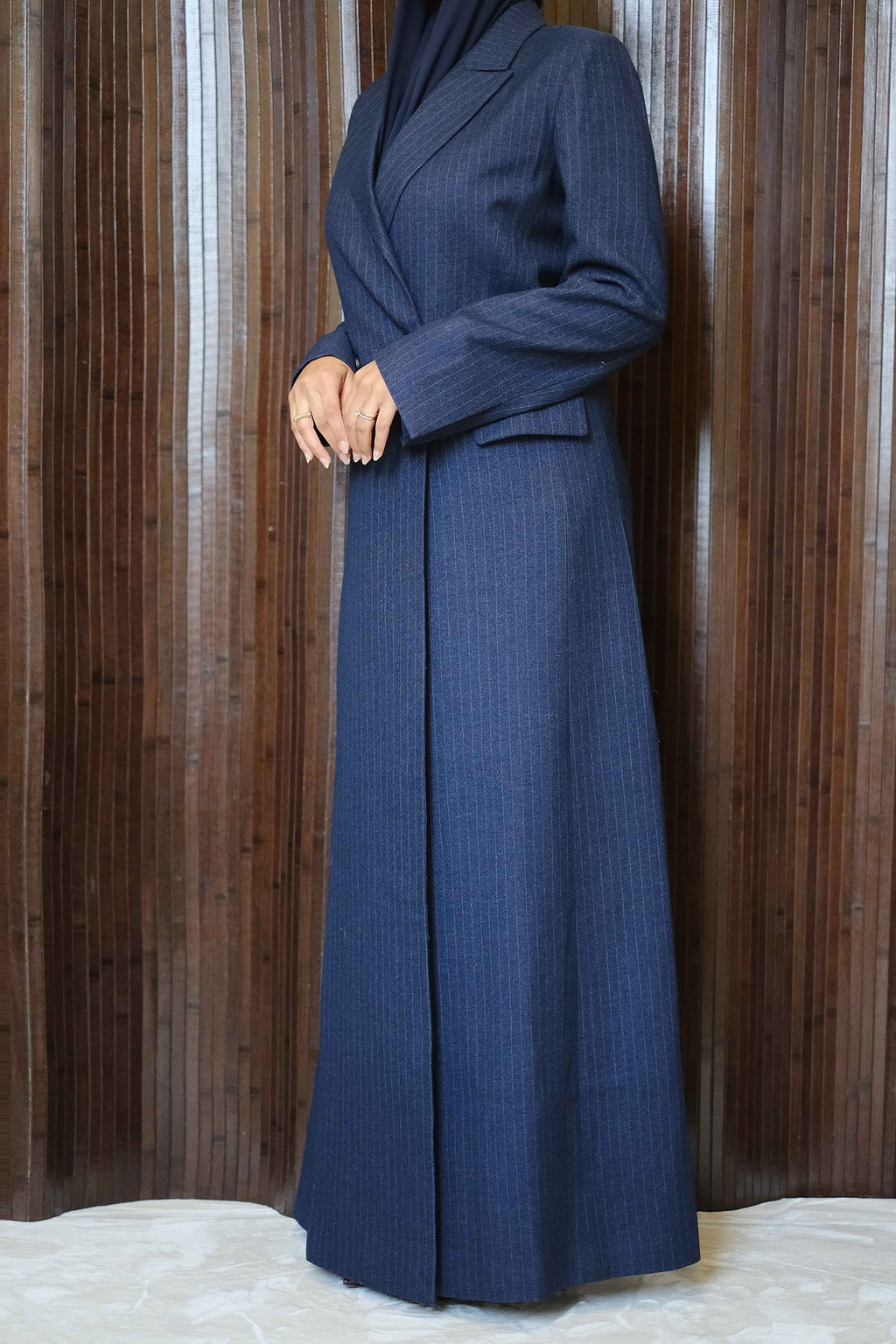 Navy Pinstripe Abaya
