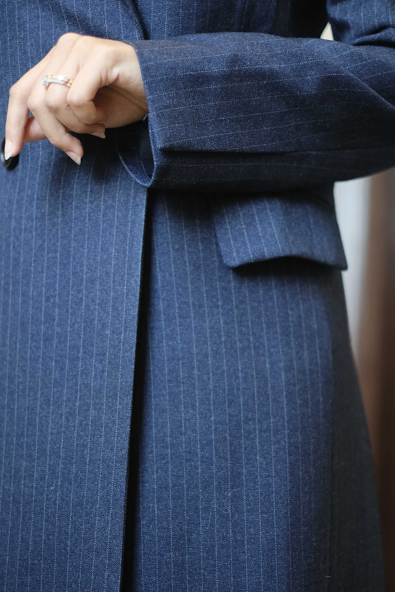 Navy Pinstripe Abaya