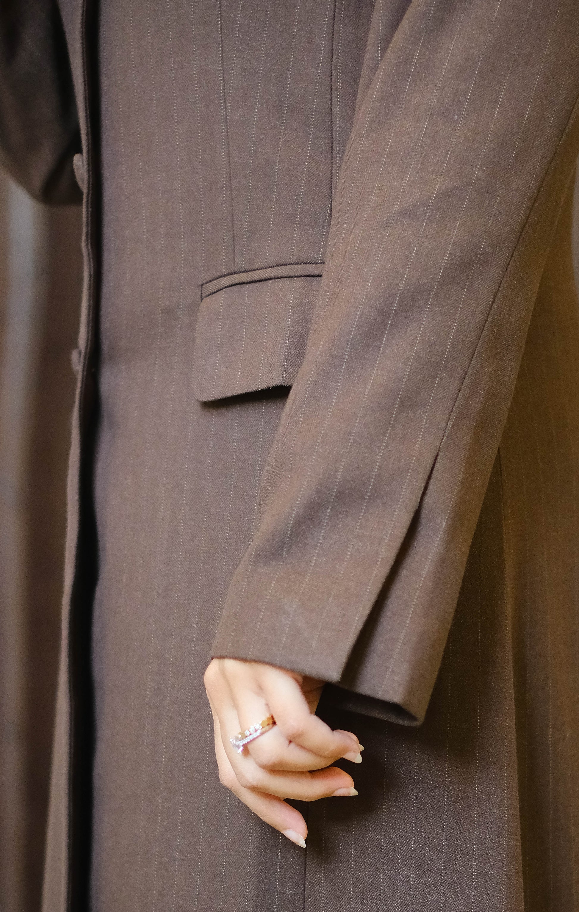 Brown Pinstripe Abaya