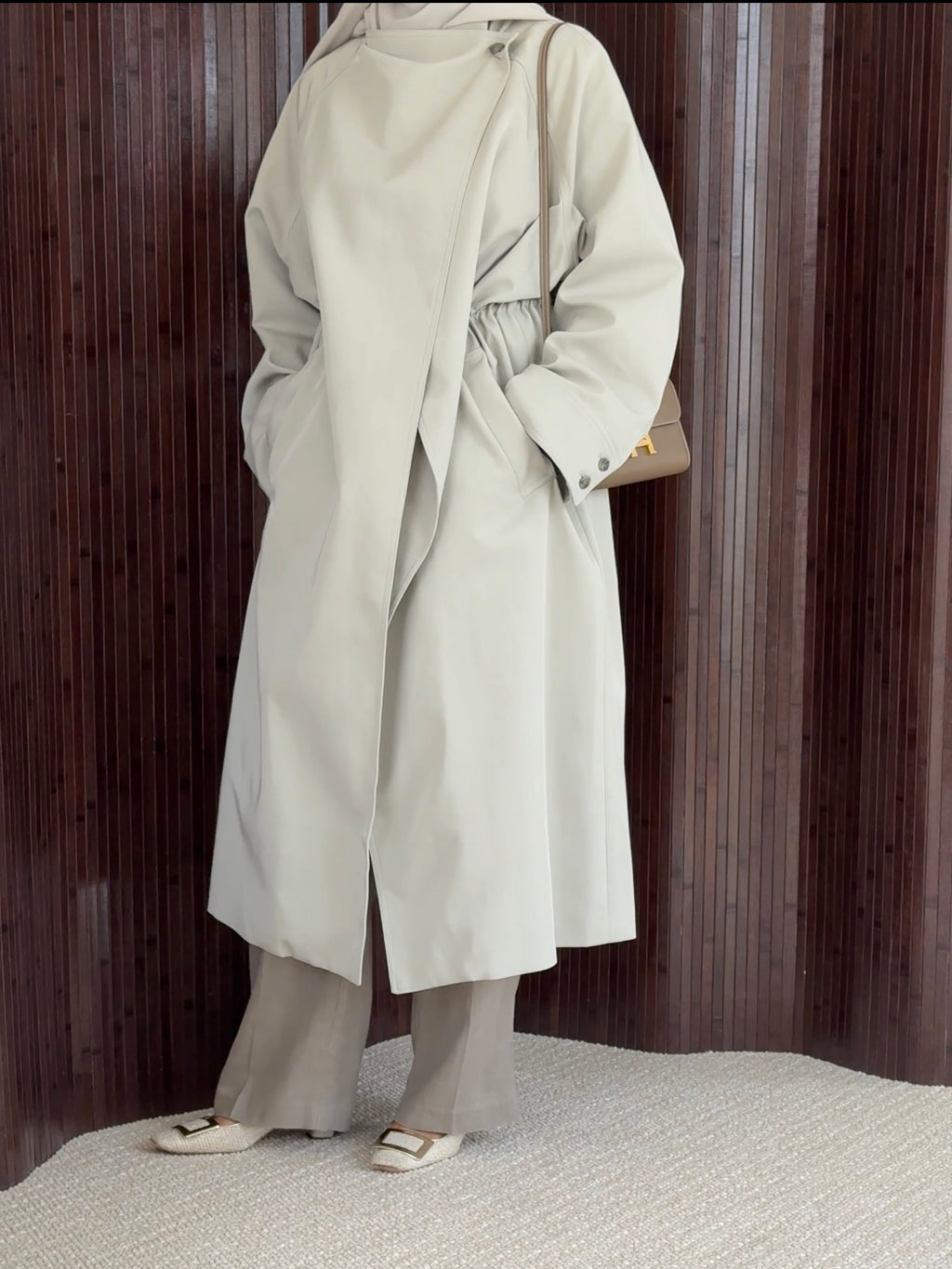 Taupe Grey Trench Coat