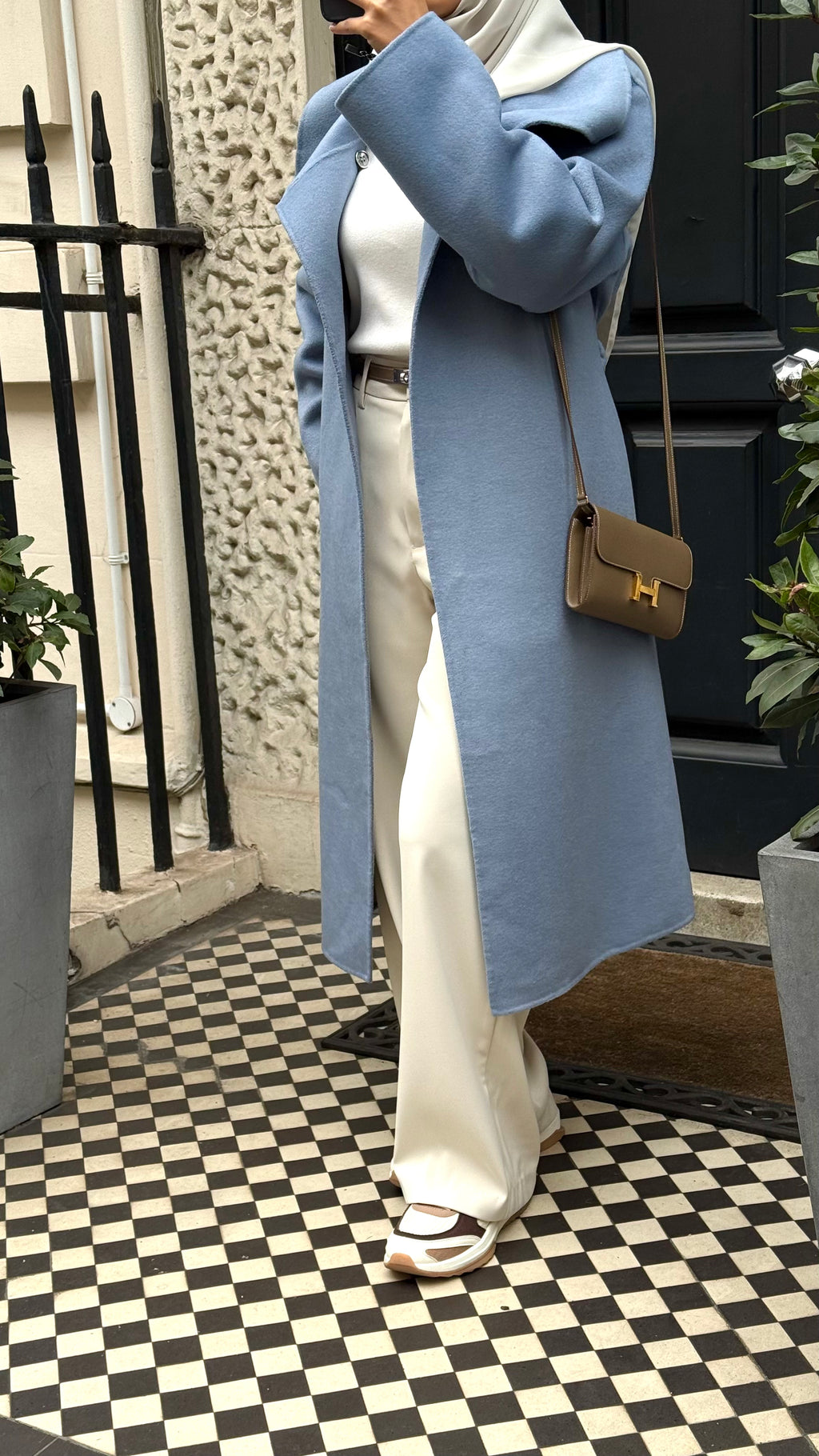 Wool Cashmere Blue Overcoat