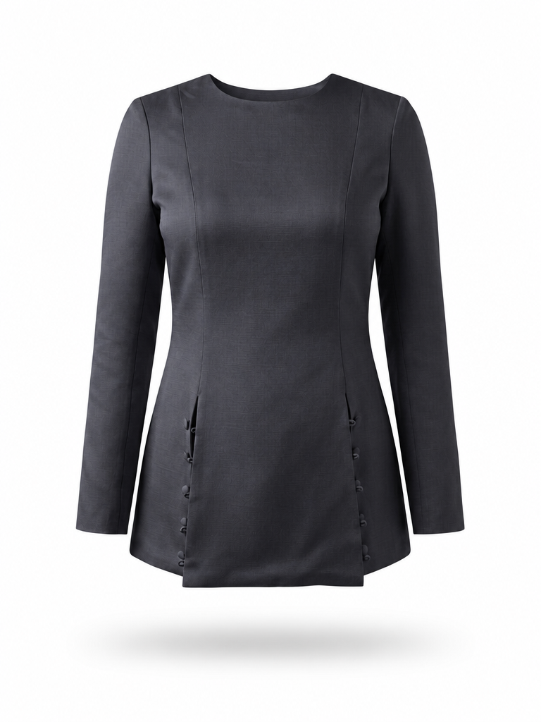 The Sculpted Top in Graphite Blue