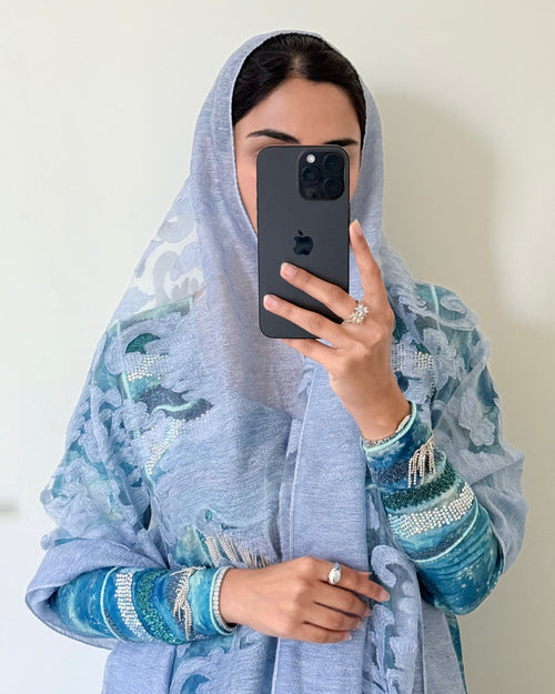 Blue Sheer Scarf