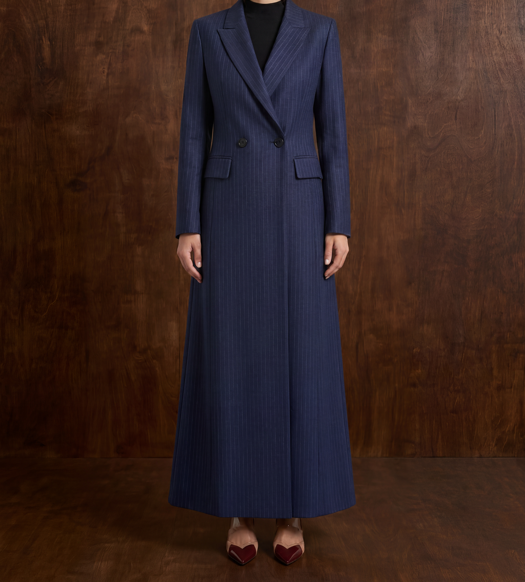 Navy Pinstripe Abaya