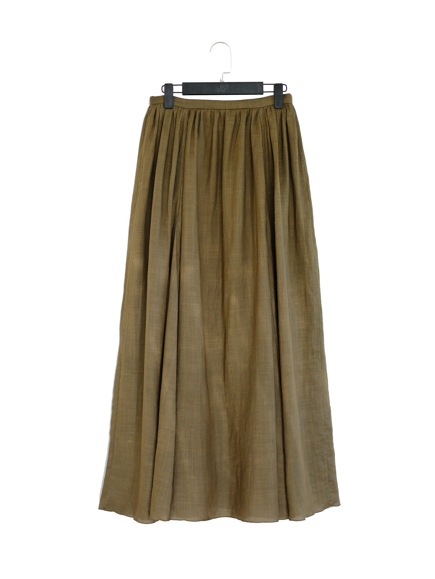 The Flow Linen Skirt in Olive
