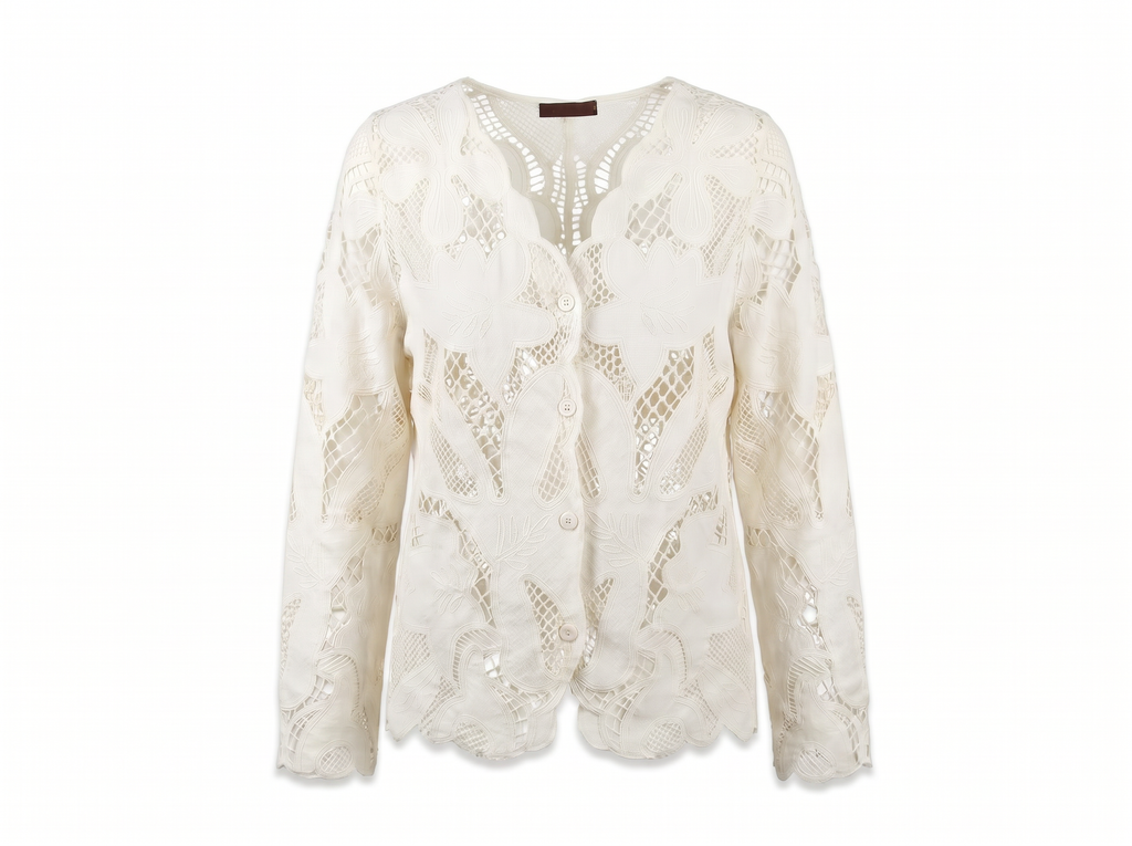 Guipure Cardigan in Off White