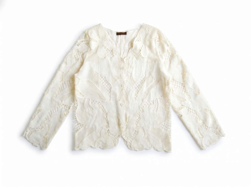 Guipure Cardigan in Off White