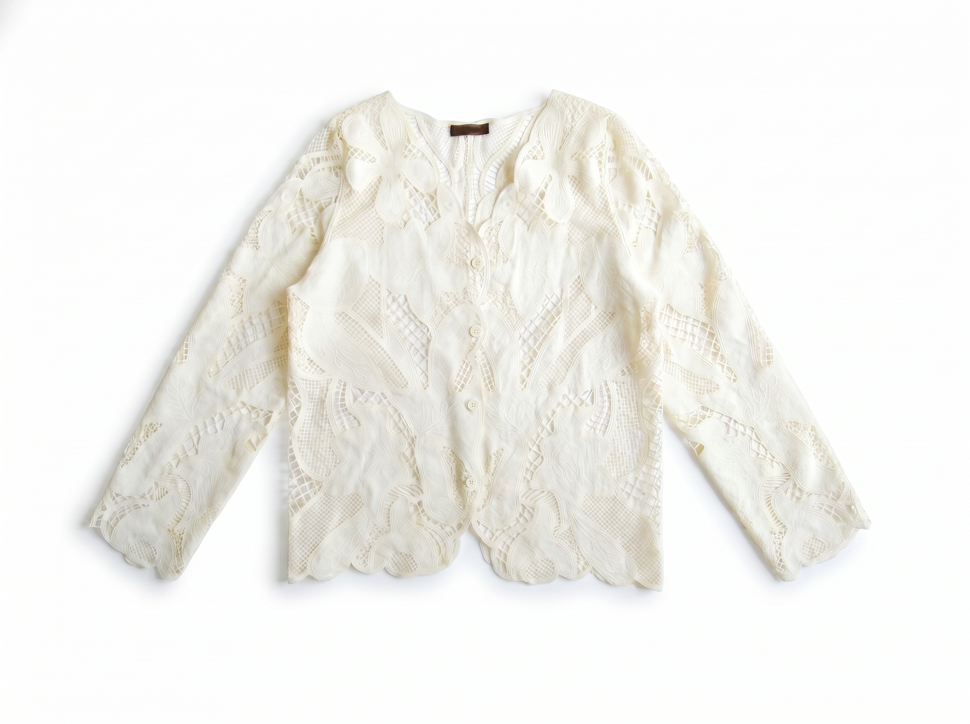 Guipure Cardigan in Off White