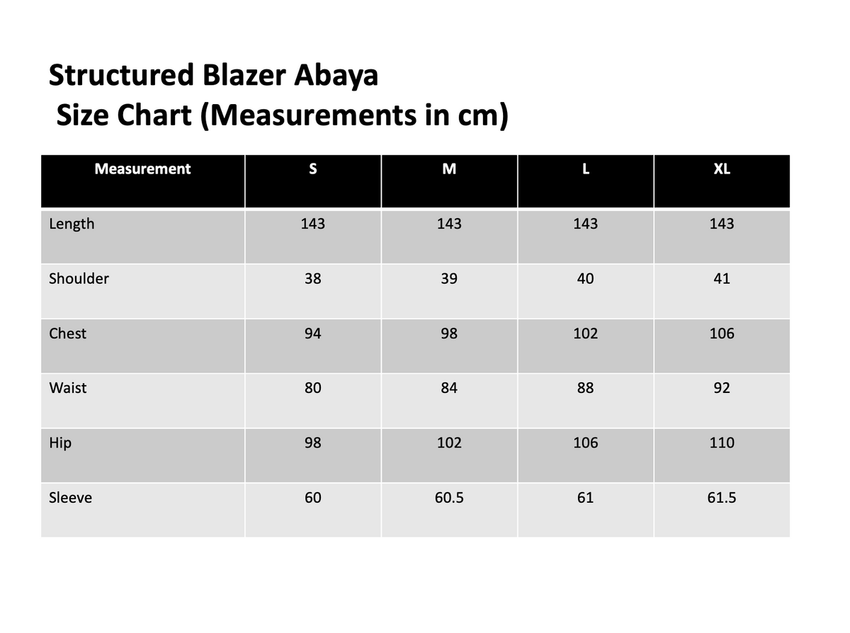 Size chart