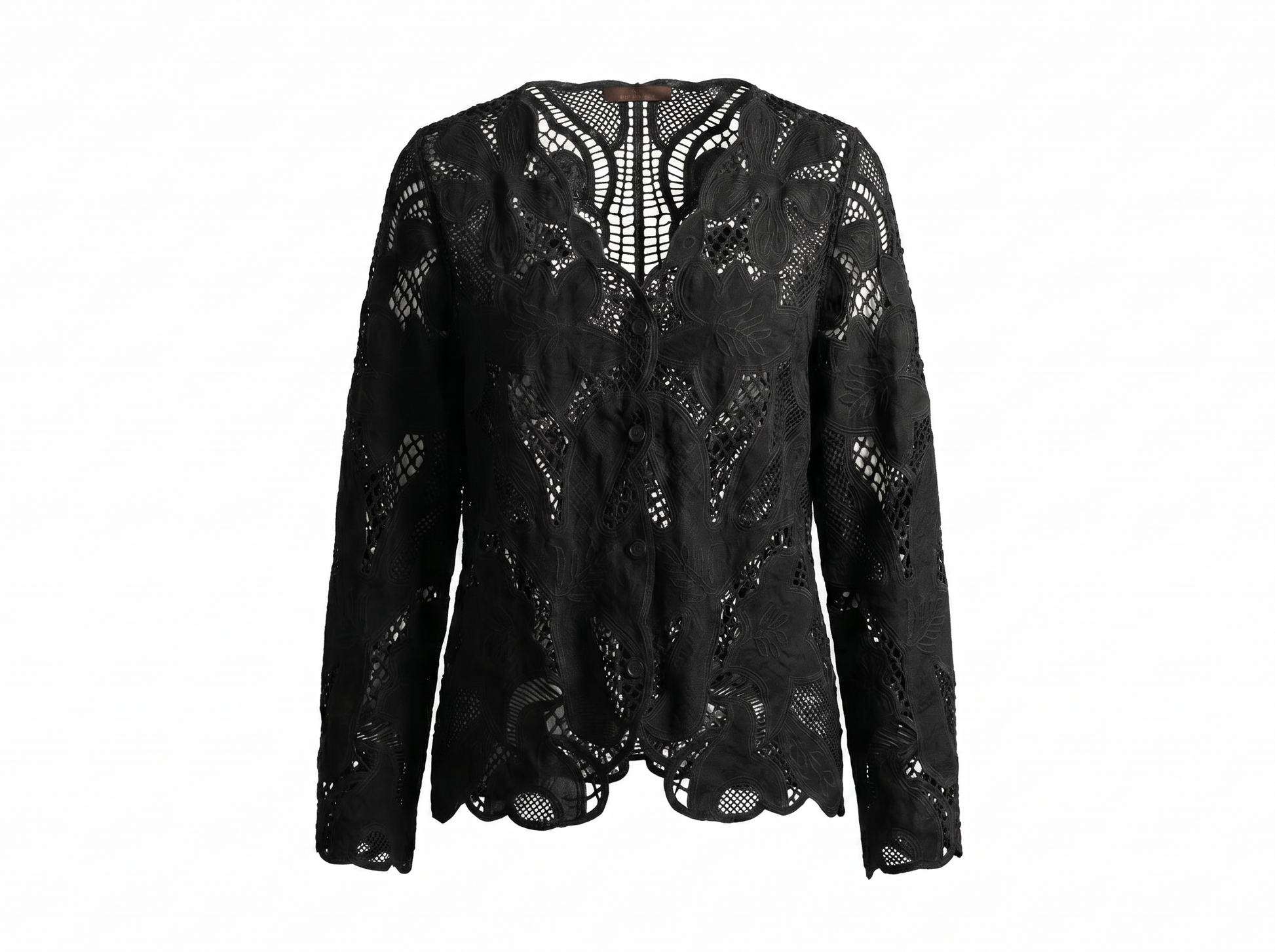 Guipure Cardigan in Black
