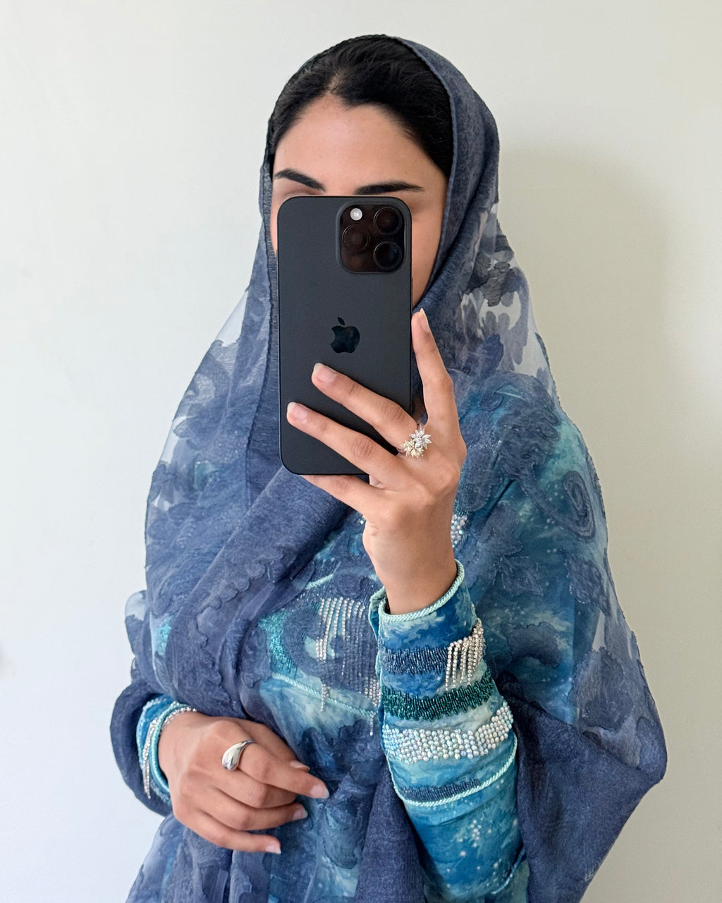 Dark Navy Sheer Scarf