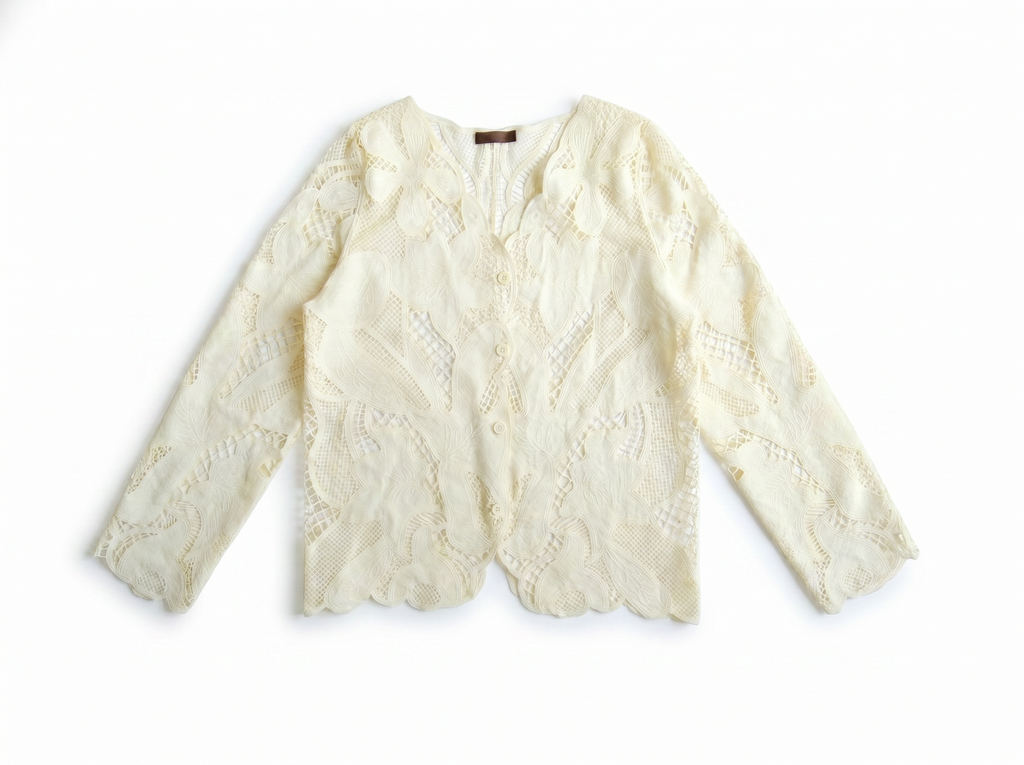 Guipure Cardigan in Cream