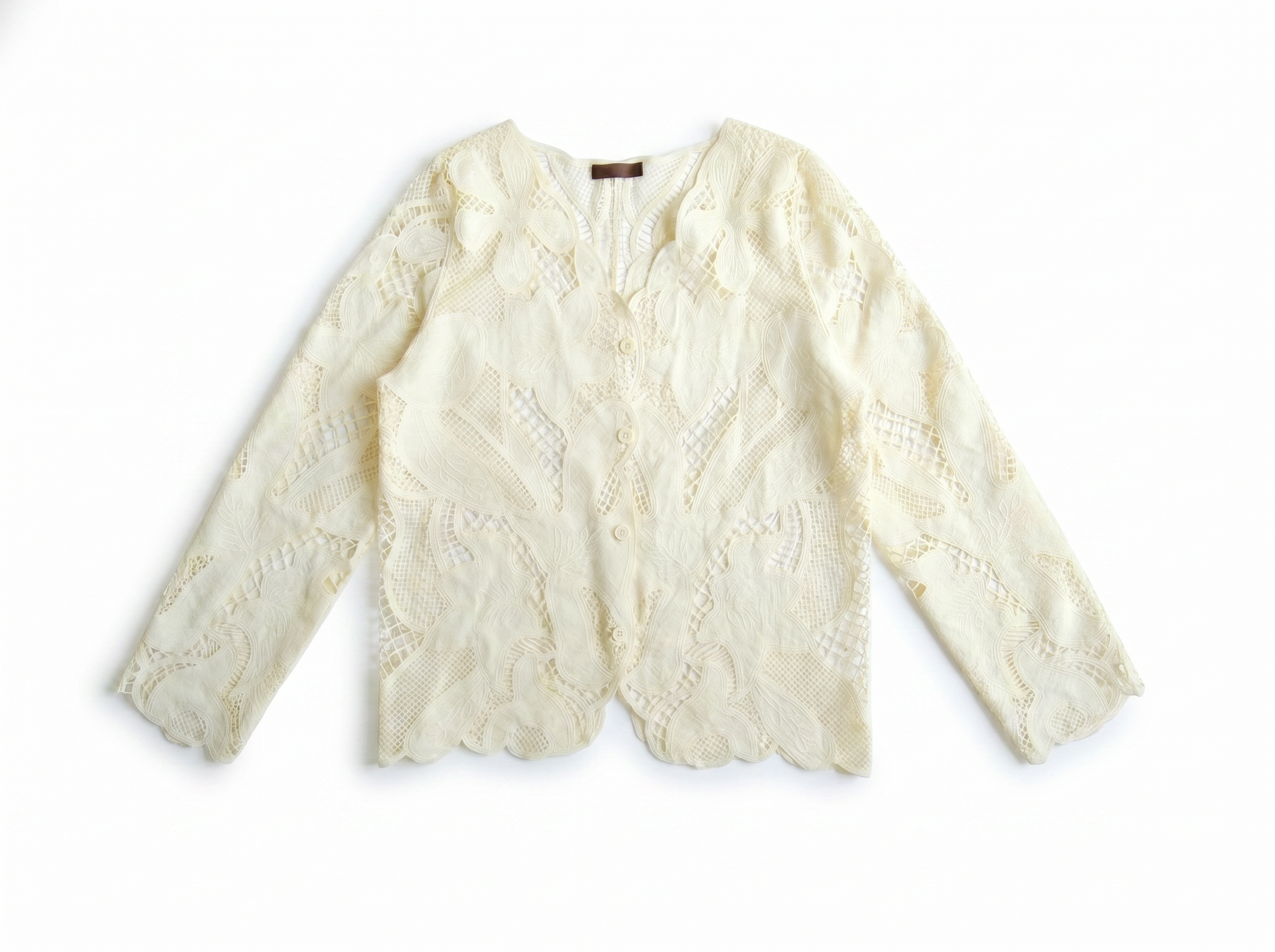 Guipure Cardigan in Cream