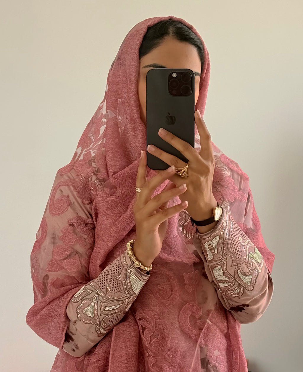 Dusty Pink Sheer Scarf