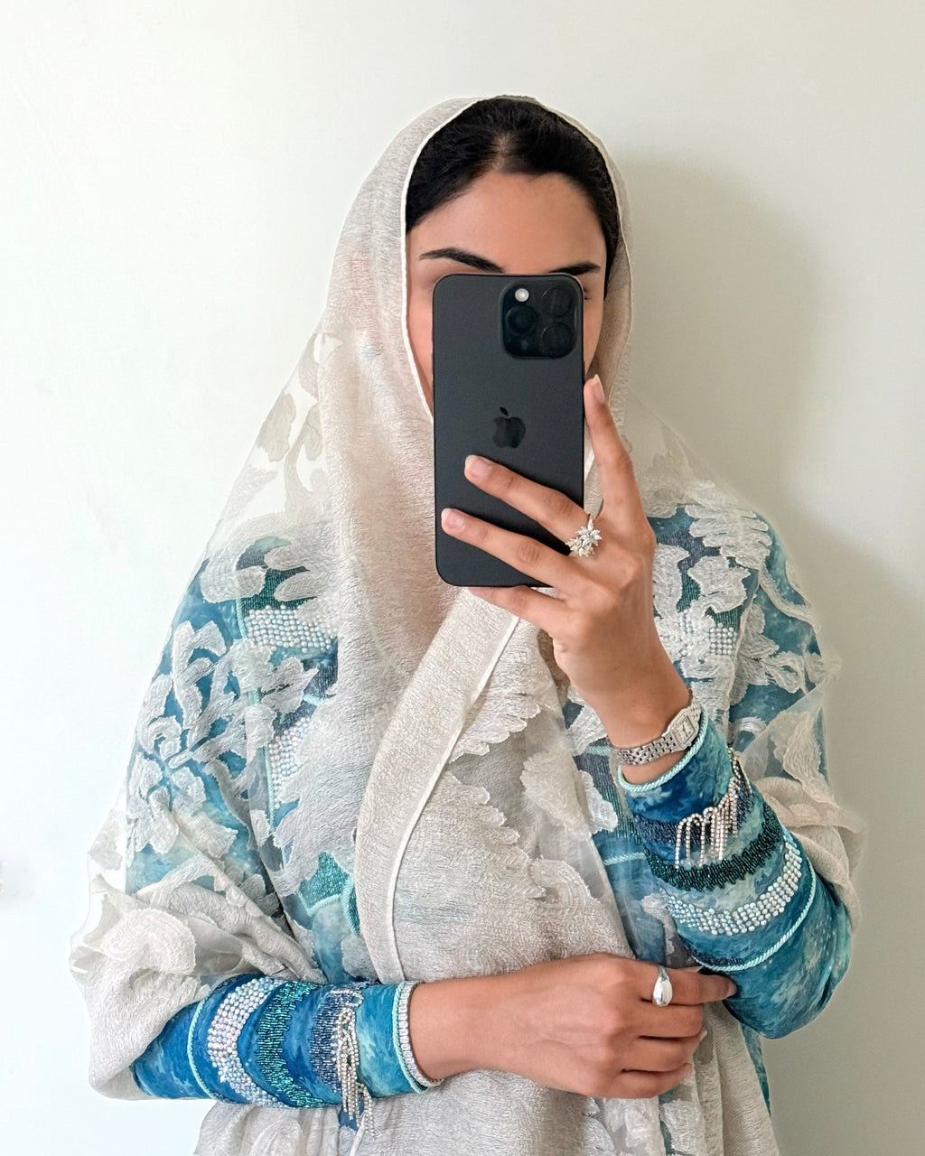 Off White Sheer Scarf